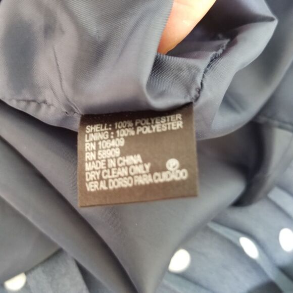 Alex Marie NWOT Navy Blue White POLKA DOT DRESS Sleeveless PLEATED Sz 1X $129 - Picture 11 of 12